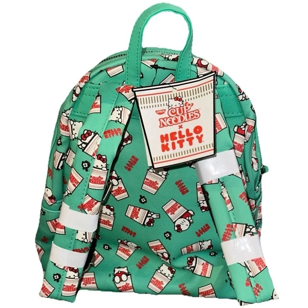 NEW w/ Tags Hello Kitty Cup of Noodles Mini Backpack Bag Purse Mint Green Rare!